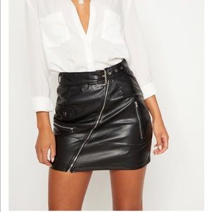 Black Faux Leather Mini Skirt